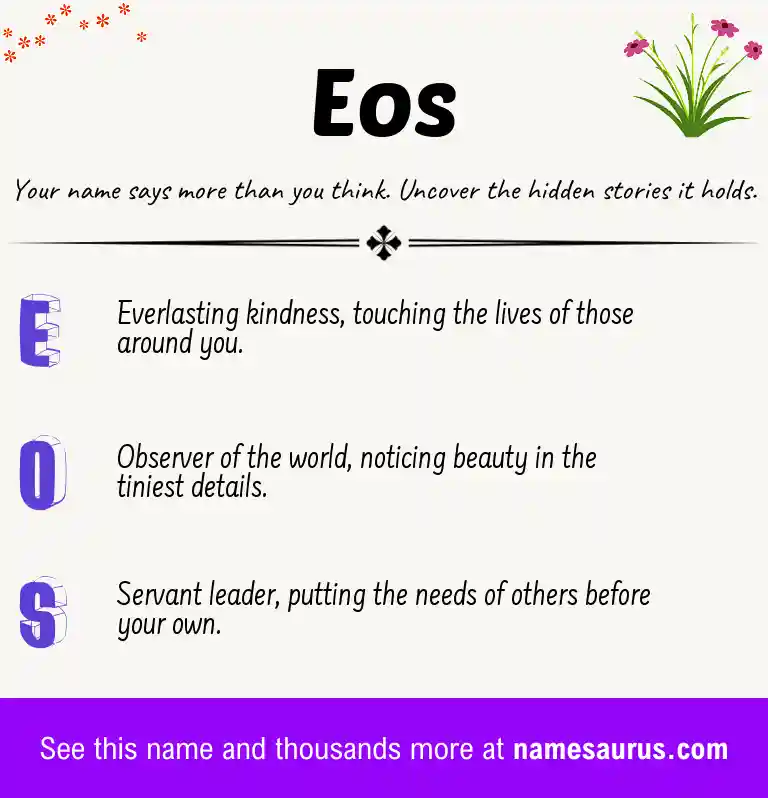 Acrostic poem about Eos.