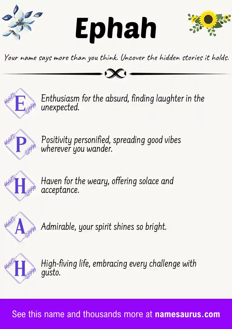Acrostic poem about Ephah.