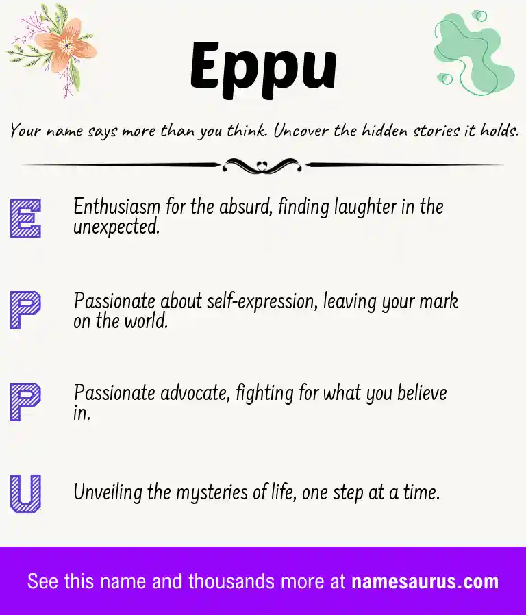 Acrostic poem about Eppu.