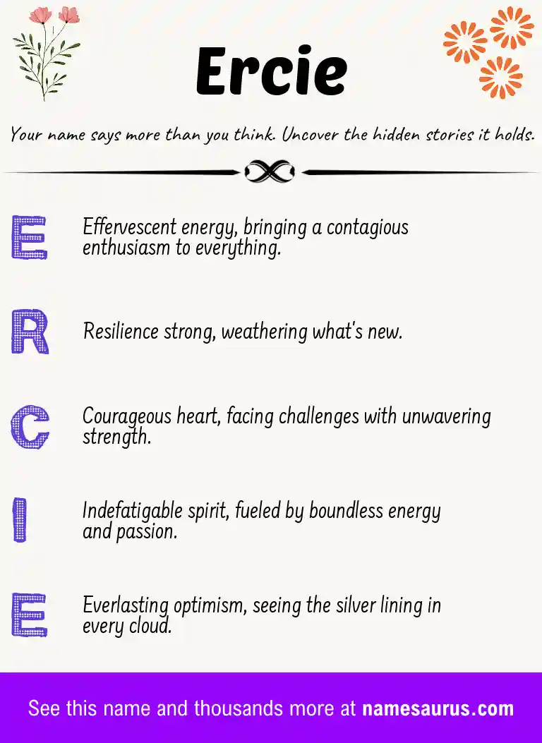 Acrostic poem about Ercie.