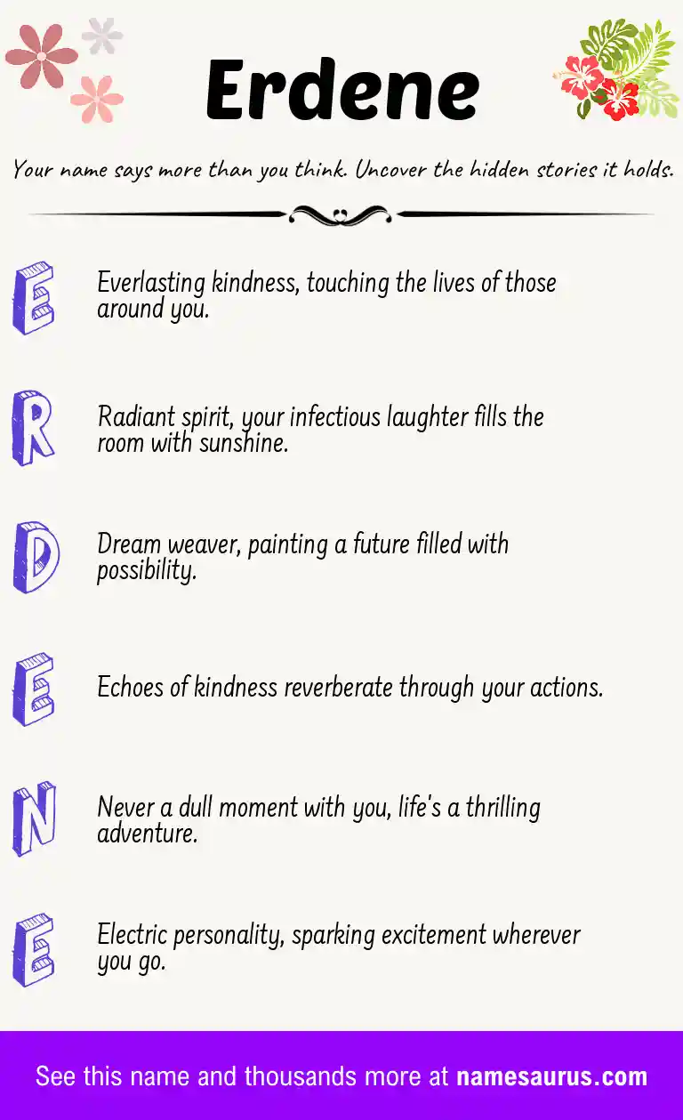 Acrostic poem about Erdene.