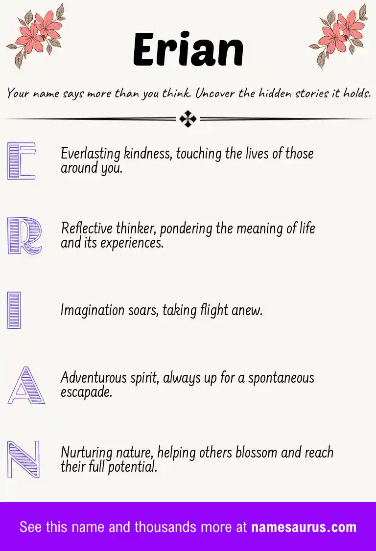 Acrostic poem about Erian.