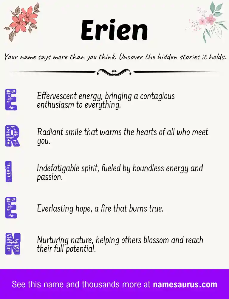 Acrostic poem about Erien.