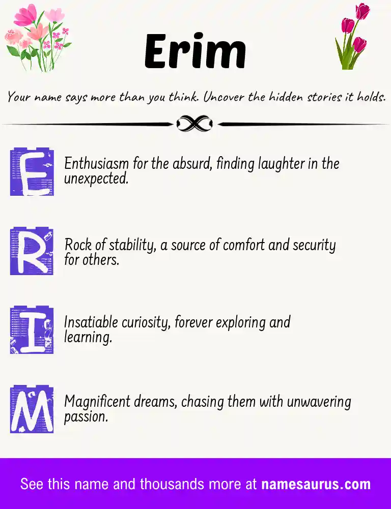 Acrostic poem about Erim.
