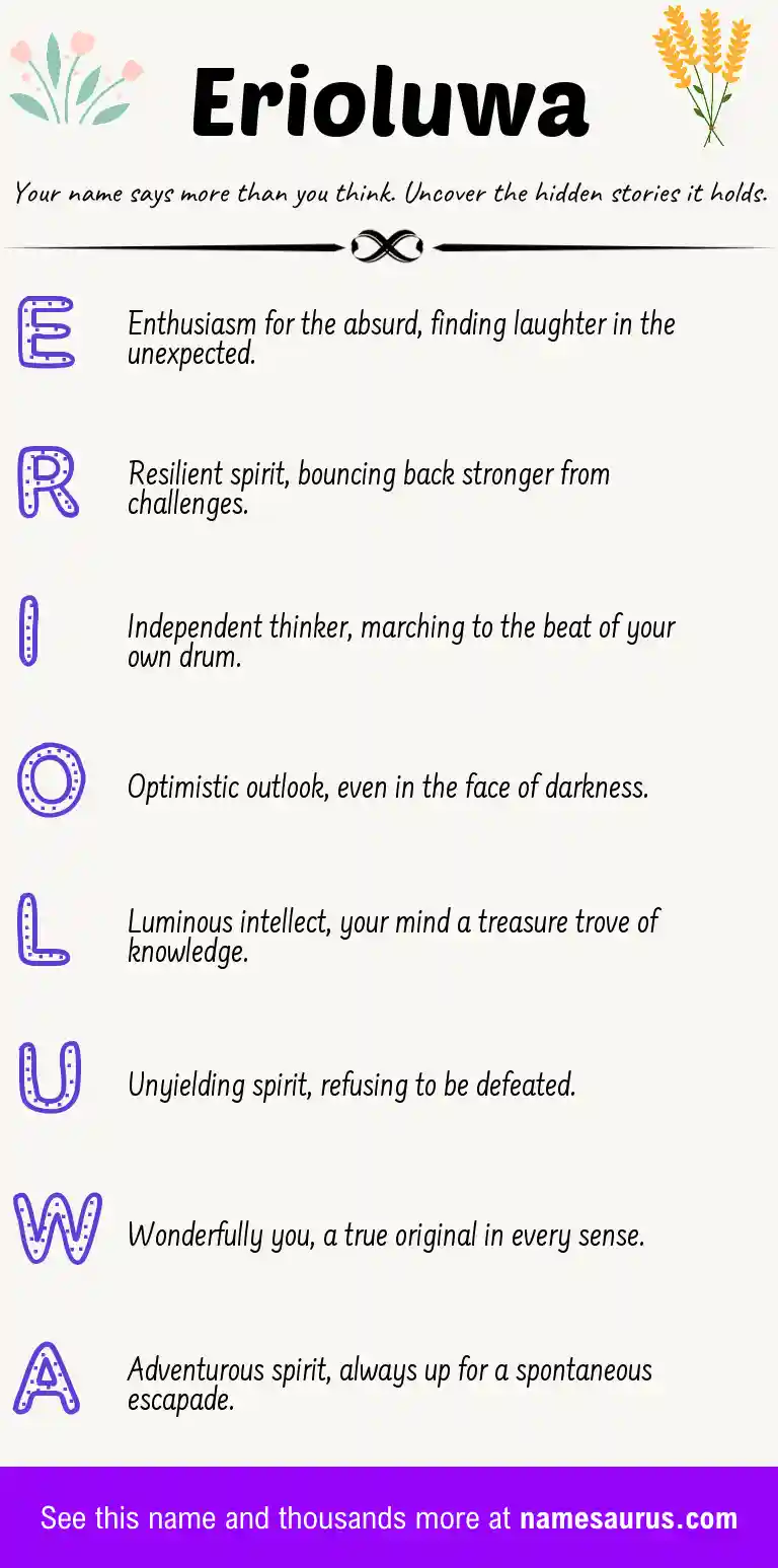 Acrostic poem about Erioluwa.