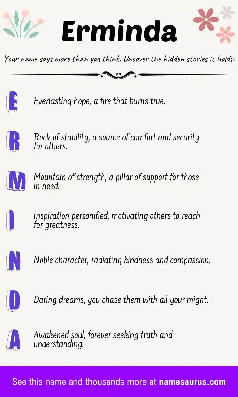 Acrostic poem about Erminda.