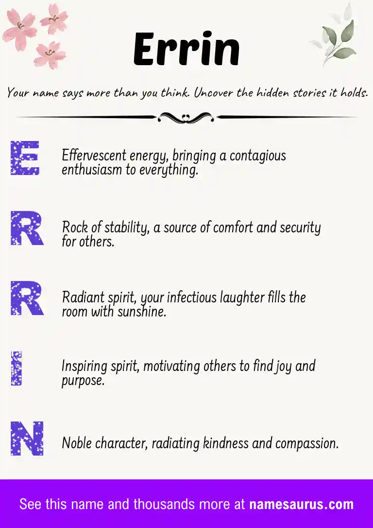 Acrostic poem about Errin.