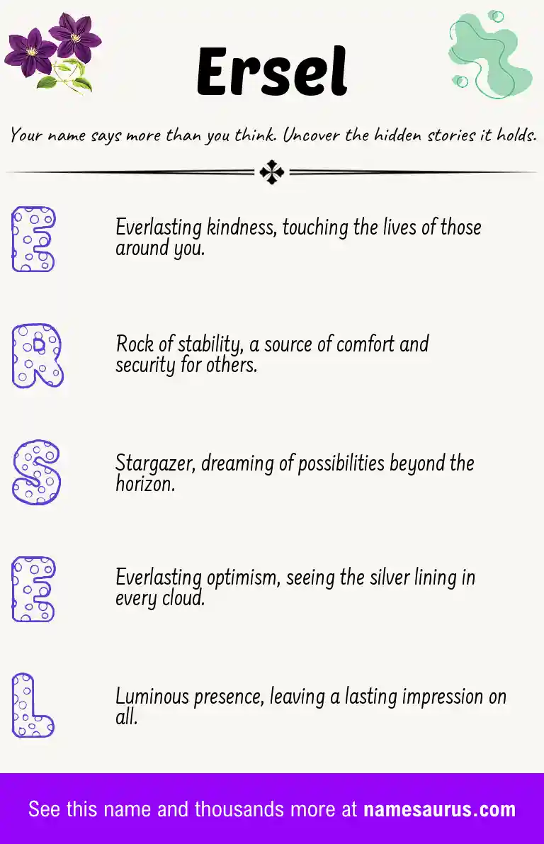 Acrostic poem about Ersel.