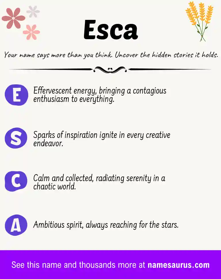 Acrostic poem about Esca.