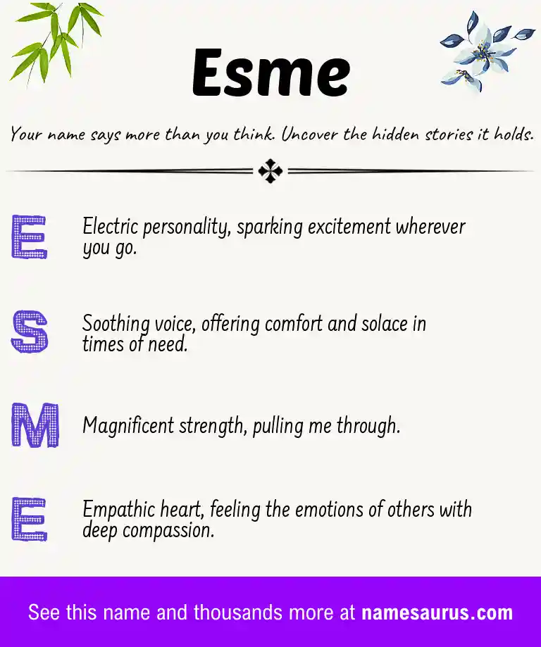 Acrostic poem about Esme.