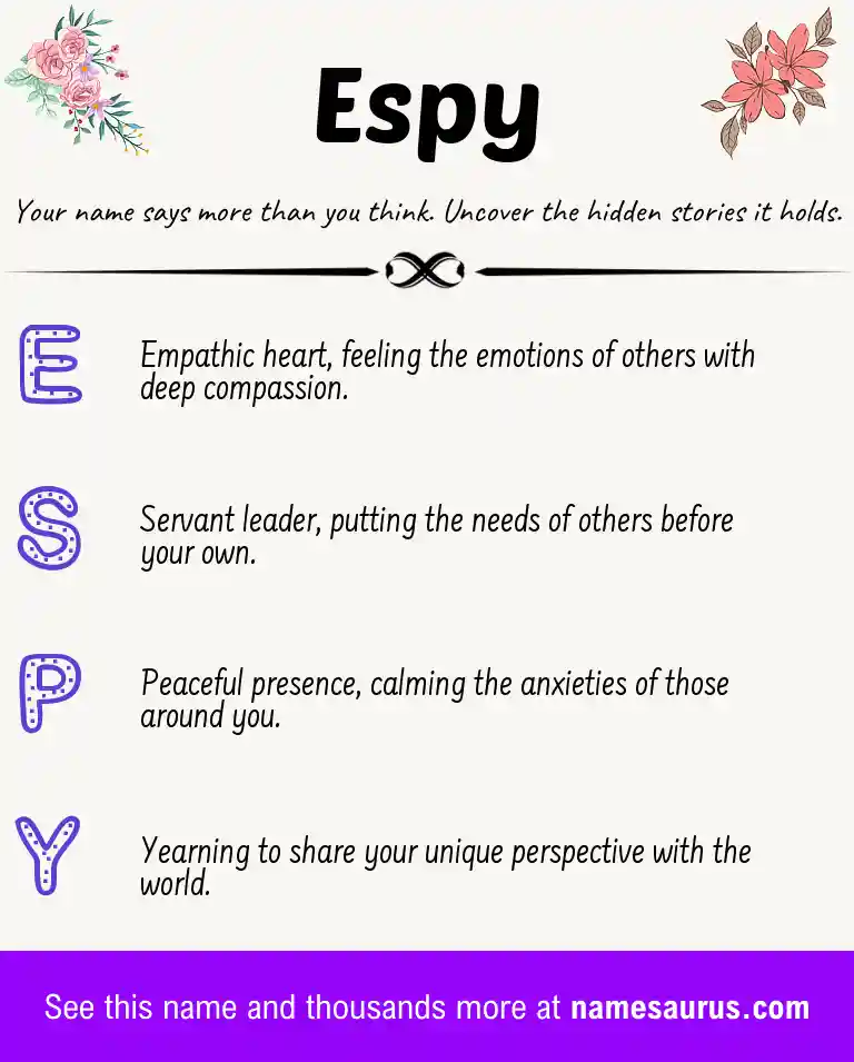 Acrostic poem about Espy.