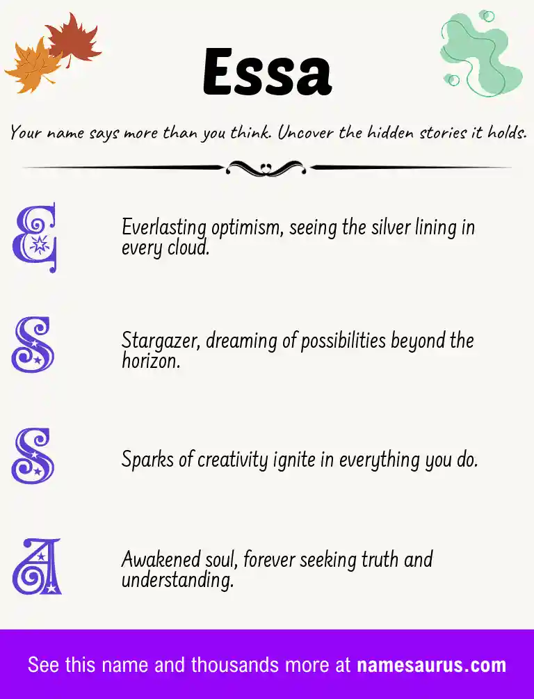 Acrostic poem about Essa.