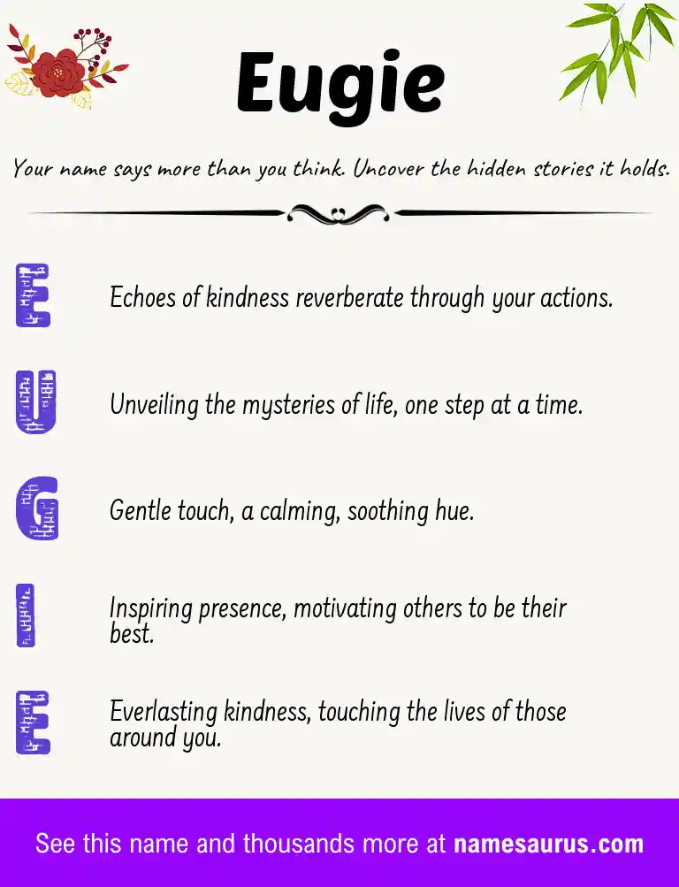 Acrostic poem about Eugie.
