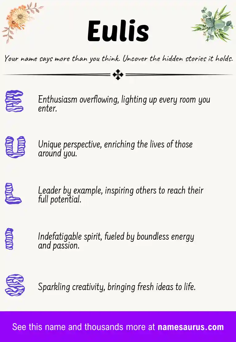 Acrostic poem about Eulis.