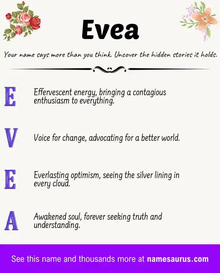 Acrostic poem about Evea.
