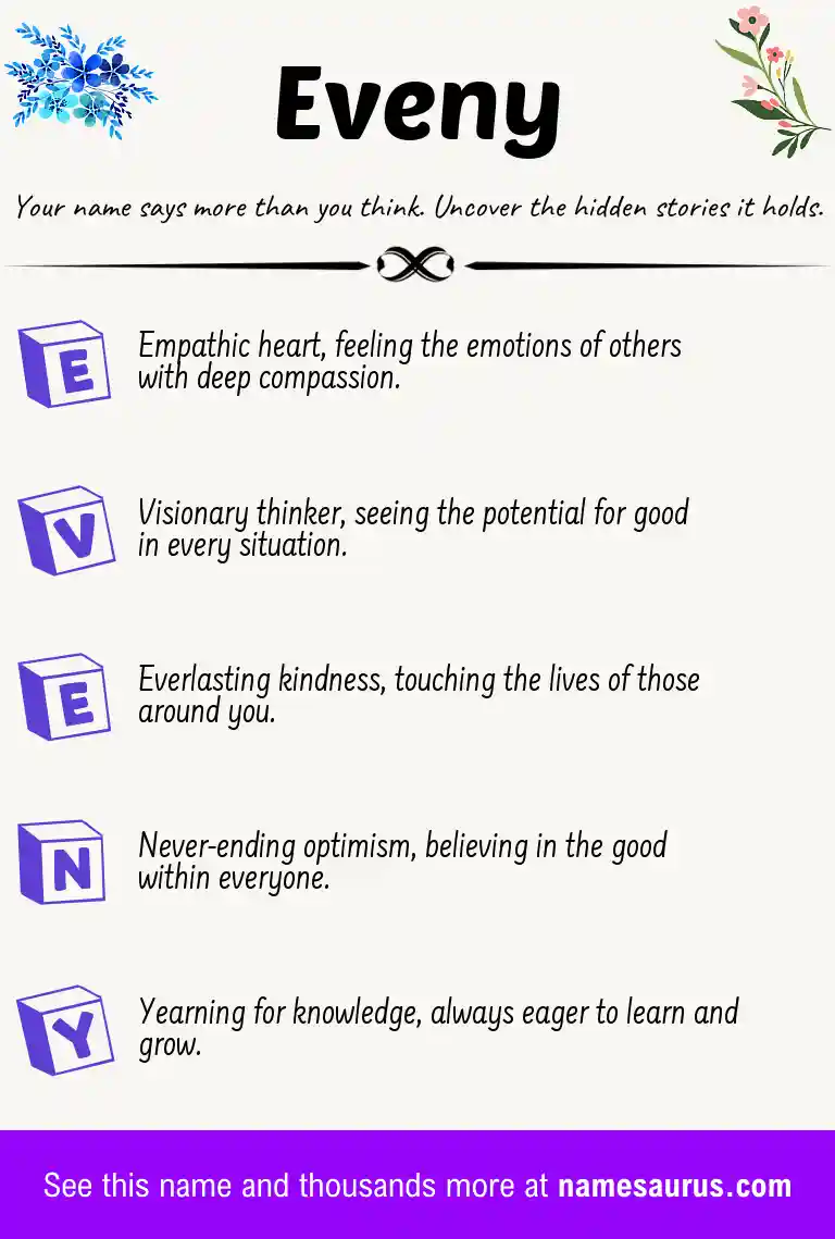 Acrostic poem about Eveny.