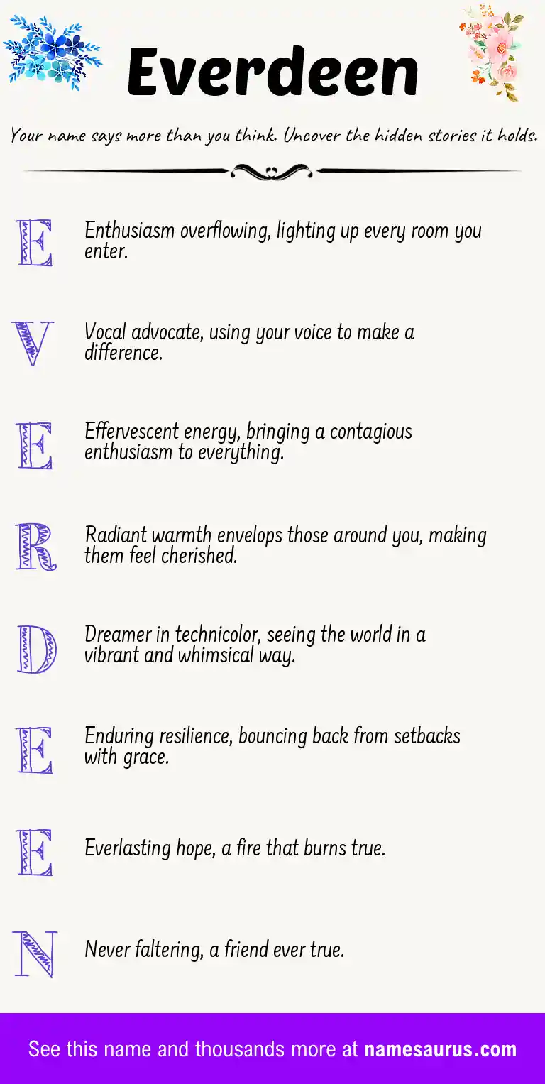 Acrostic poem about Everdeen.