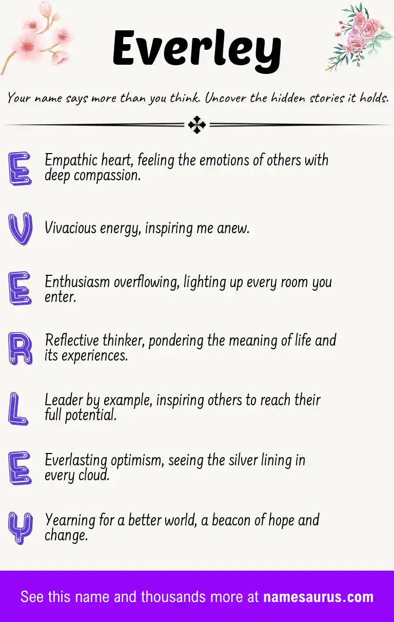 Acrostic poem about Everley.