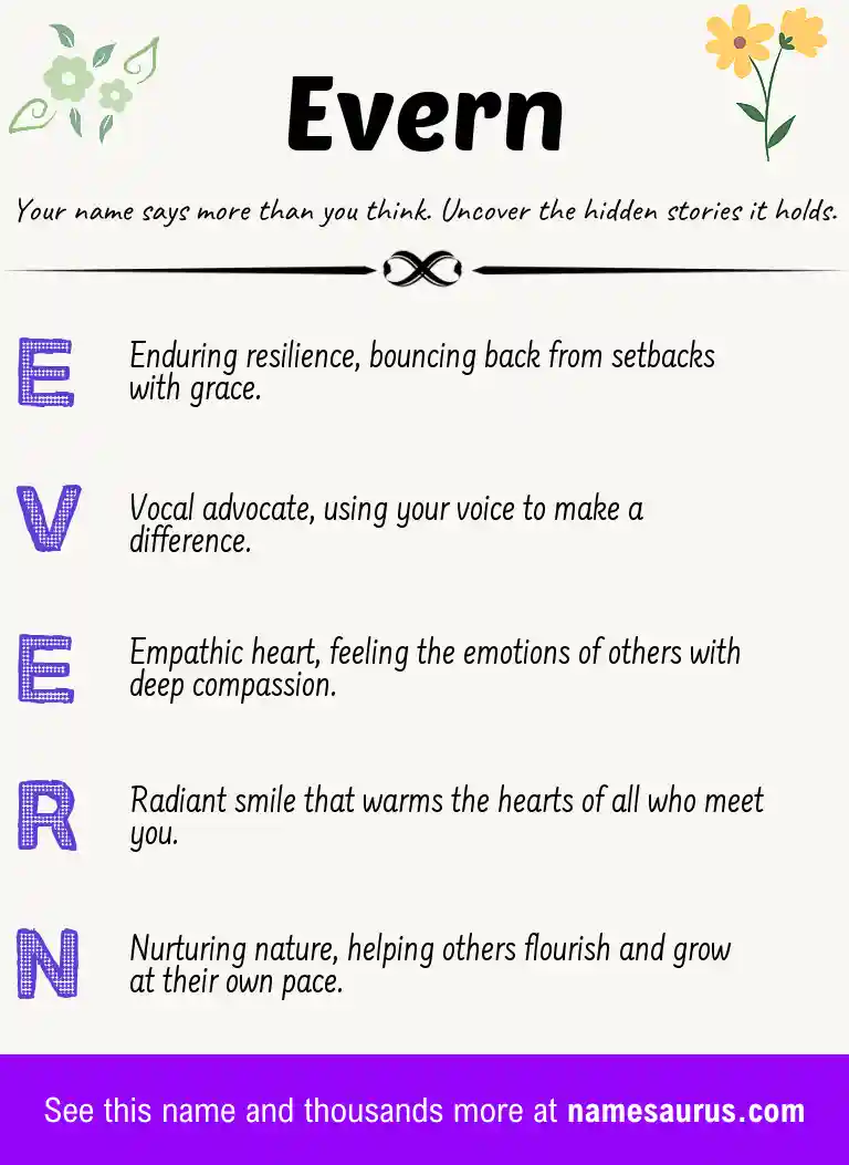 Acrostic poem about Evern.