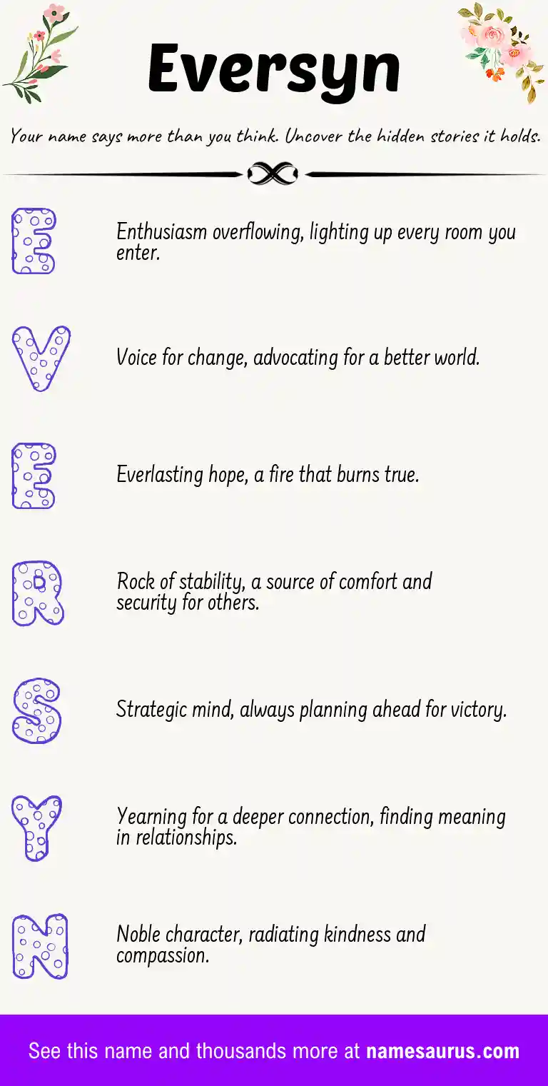 Acrostic poem about Eversyn.