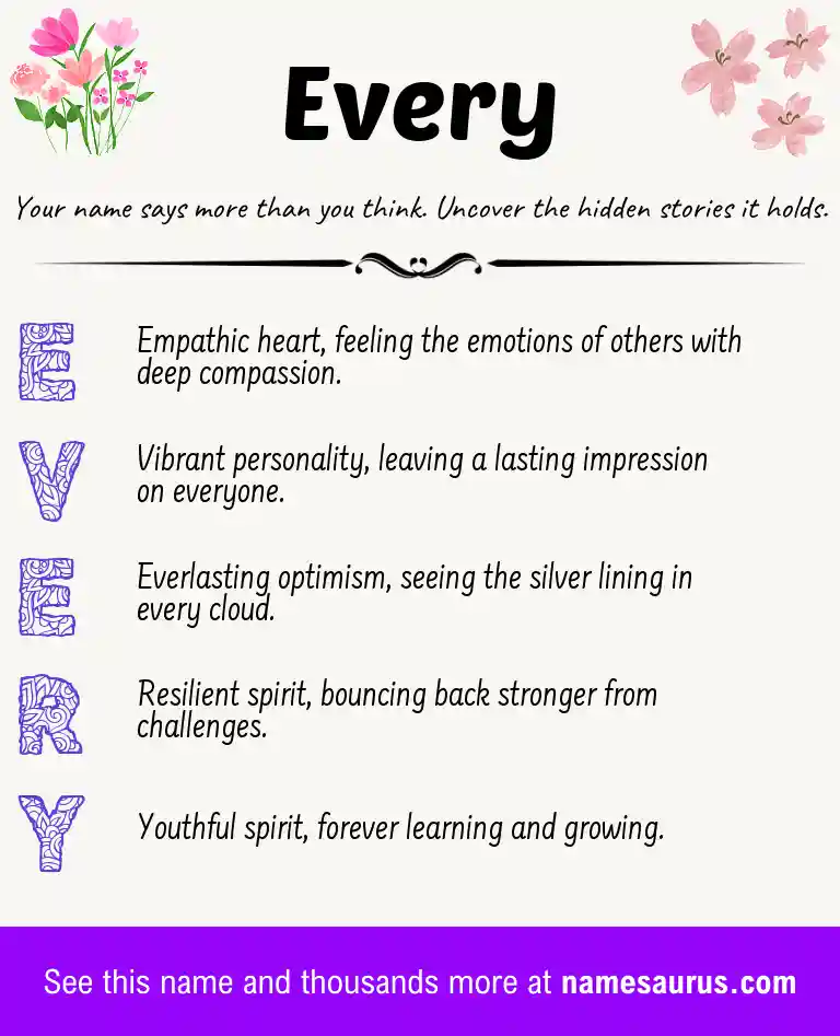 Acrostic poem about Every.