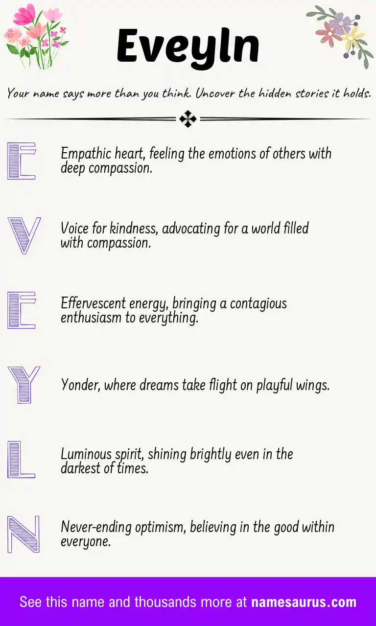 Acrostic poem about Eveyln.