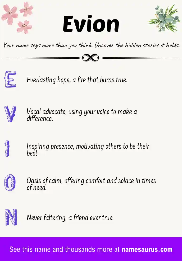 Acrostic poem about Evion.
