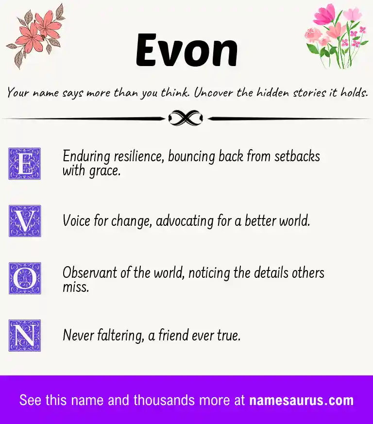 Acrostic poem about Evon.