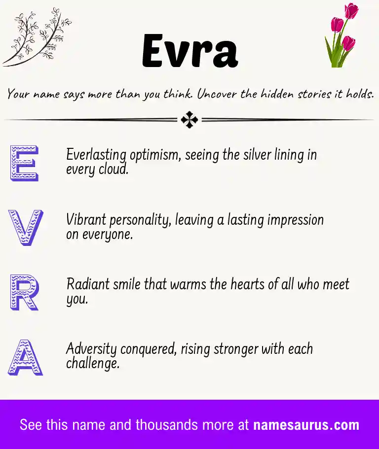 Acrostic poem about Evra.