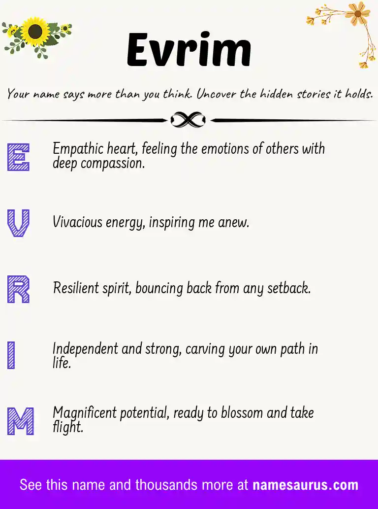 Acrostic poem about Evrim.