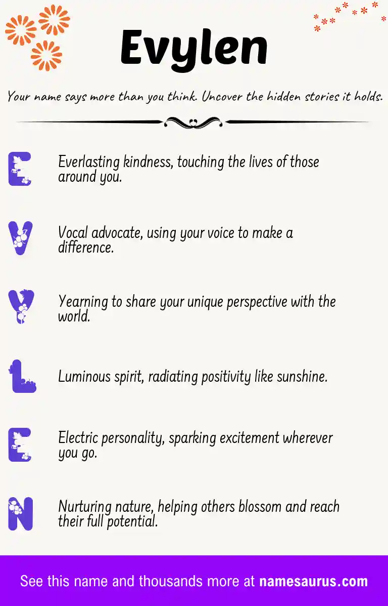 Acrostic poem about Evylen.