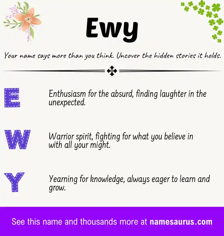 Acrostic poem about Ewy.