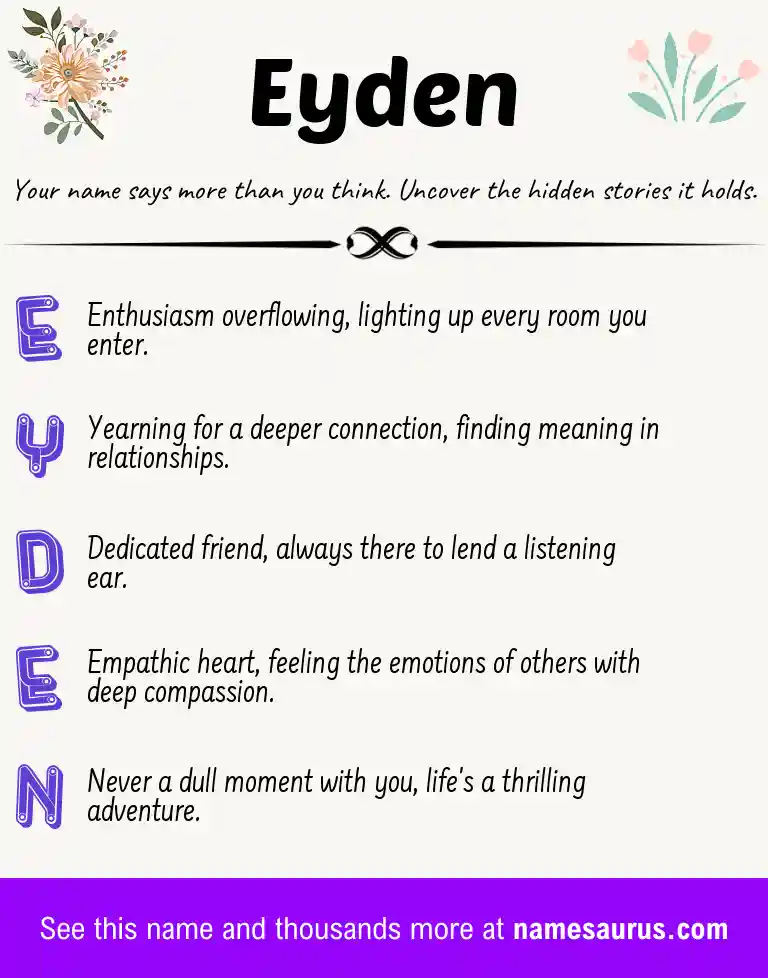 Acrostic poem about Eyden.