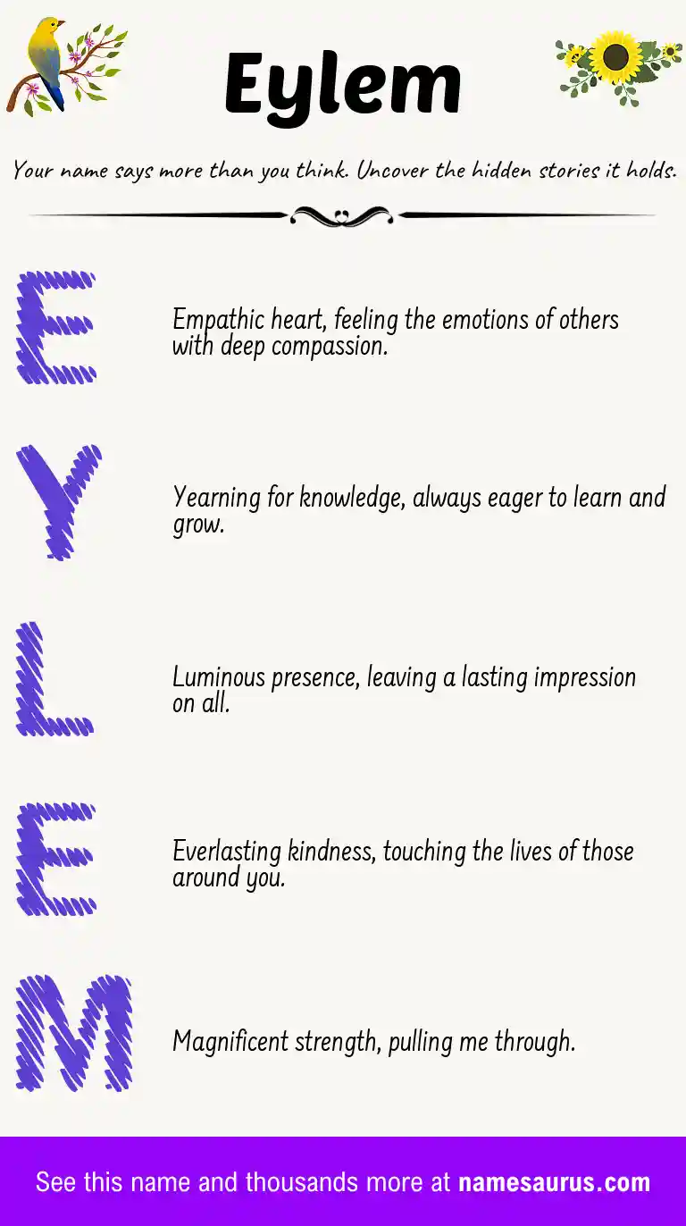 Acrostic poem about Eylem.
