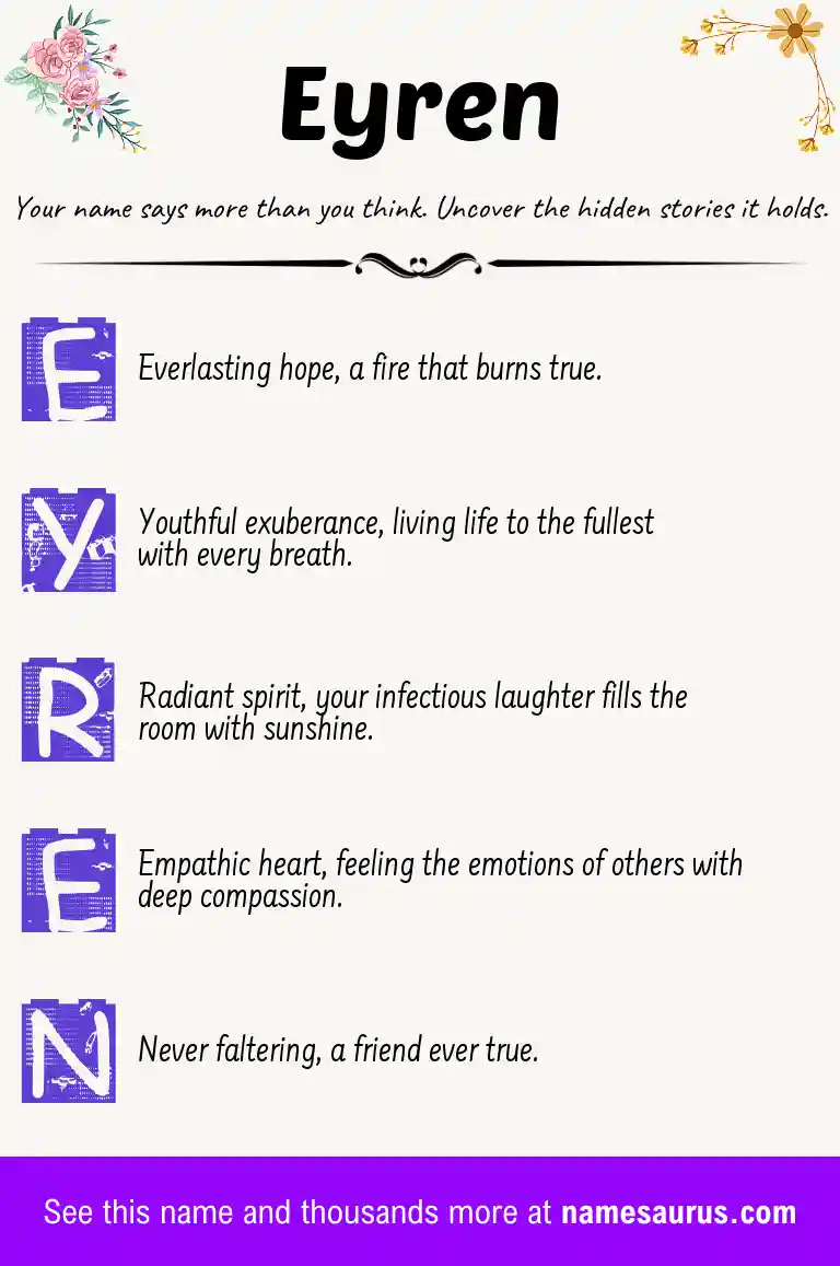 Acrostic poem about Eyren.