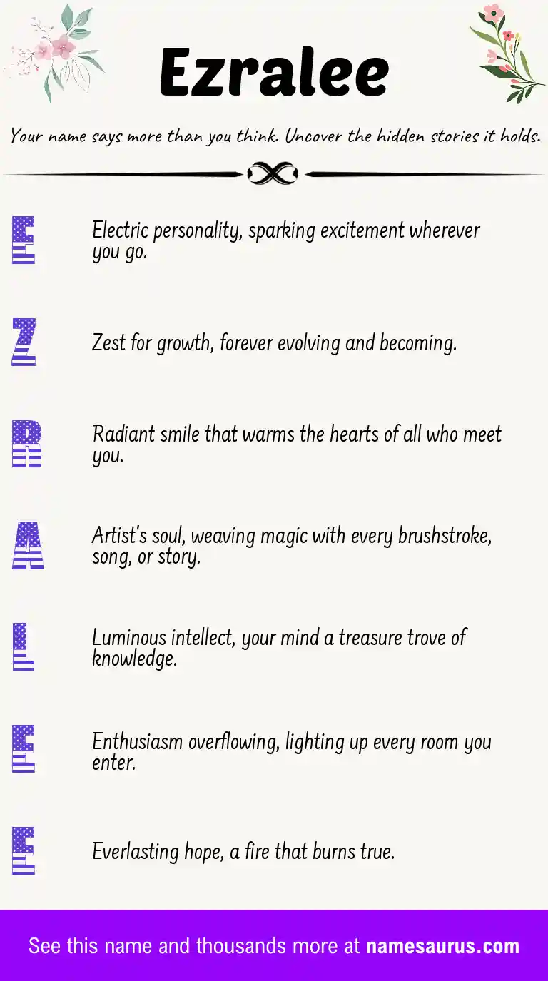 Acrostic poem about Ezralee.