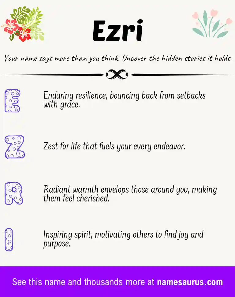 Acrostic poem about Ezri.