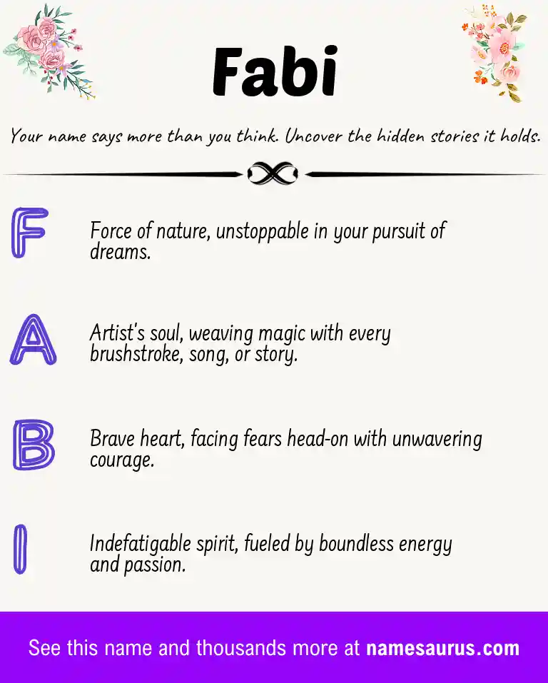 Acrostic poem about Fabi.