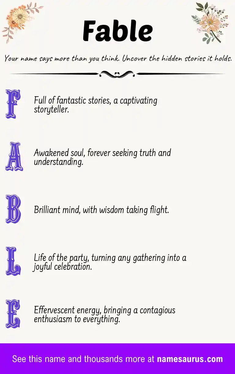 Acrostic poem about Fable.