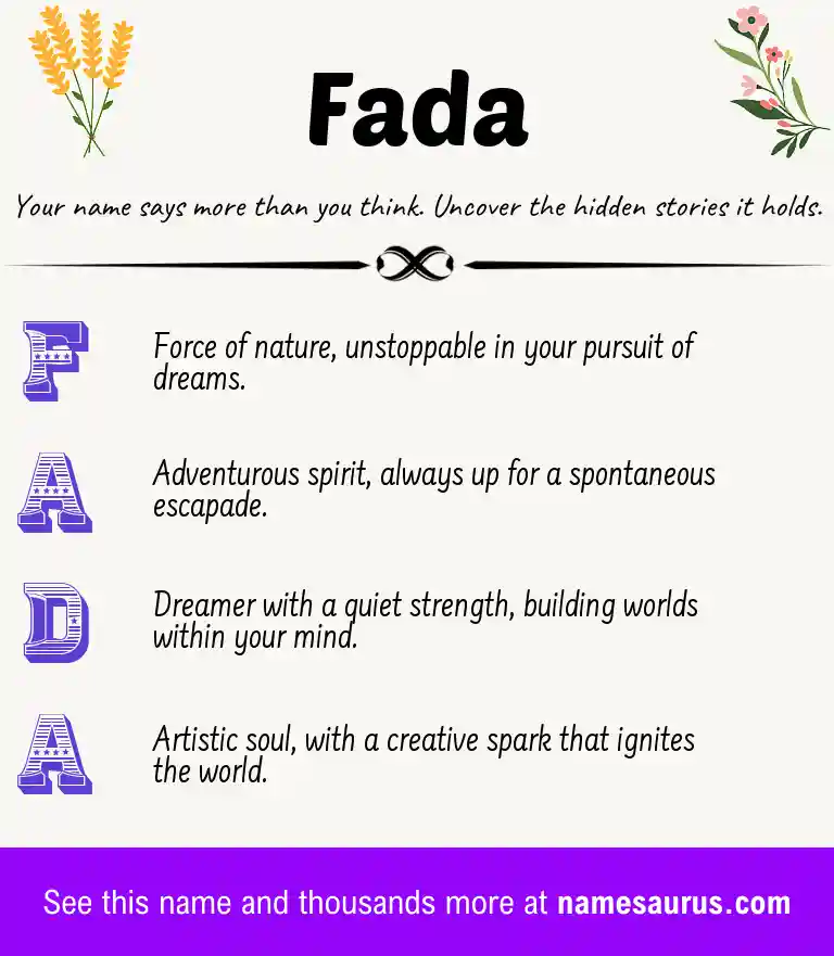 Acrostic poem about Fada.