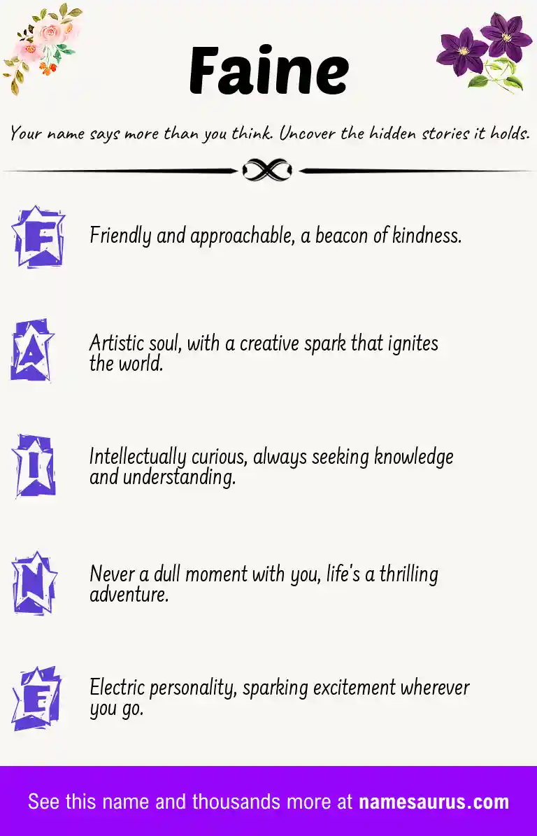 Acrostic poem about Faine.