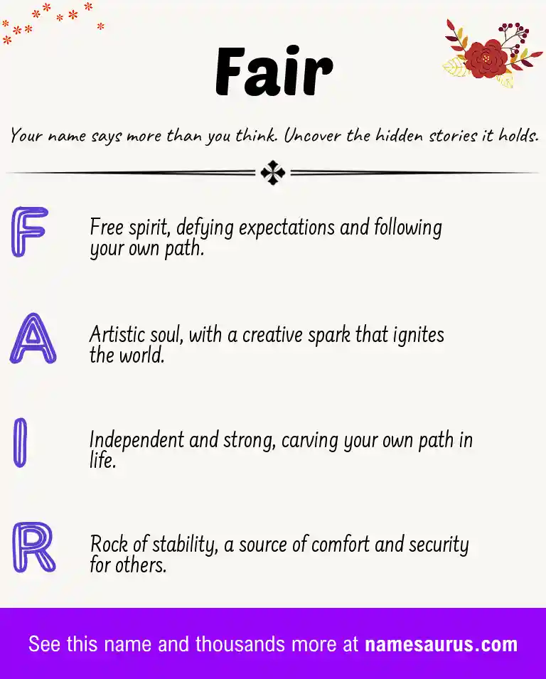 Acrostic poem about Fair.