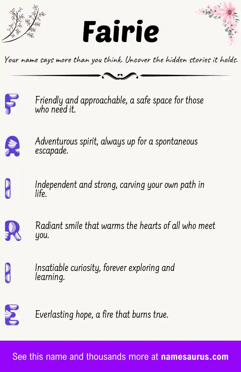 Acrostic poem about Fairie.