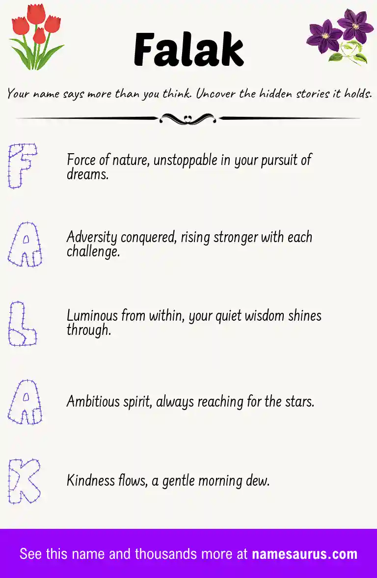 Acrostic poem about Falak.