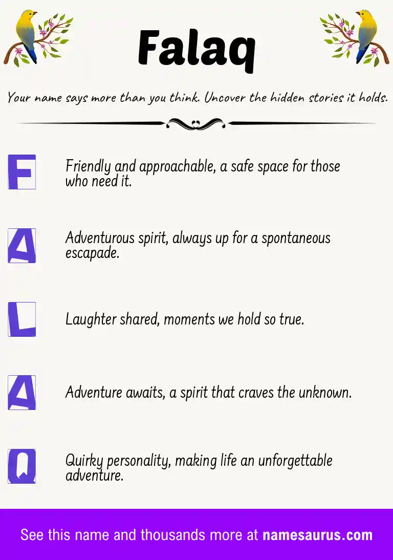 Acrostic poem about Falaq.