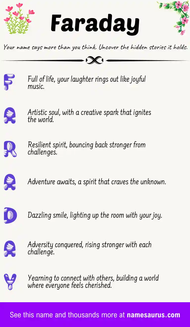 Acrostic poem about Faraday.