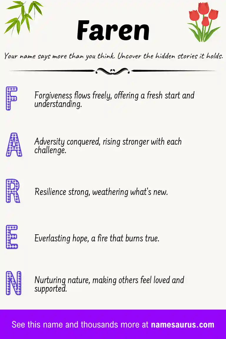 Acrostic poem about Faren.