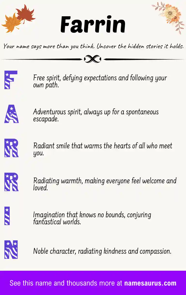 Acrostic poem about Farrin.