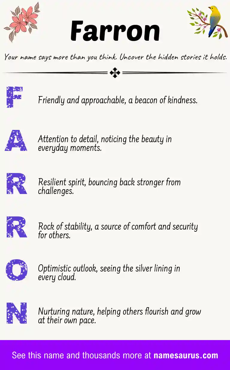 Acrostic poem about Farron.