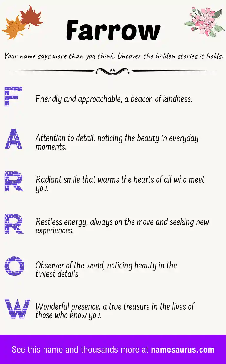 Acrostic poem about Farrow.
